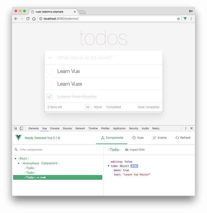 Plugin de vue para el developers tools de chrome